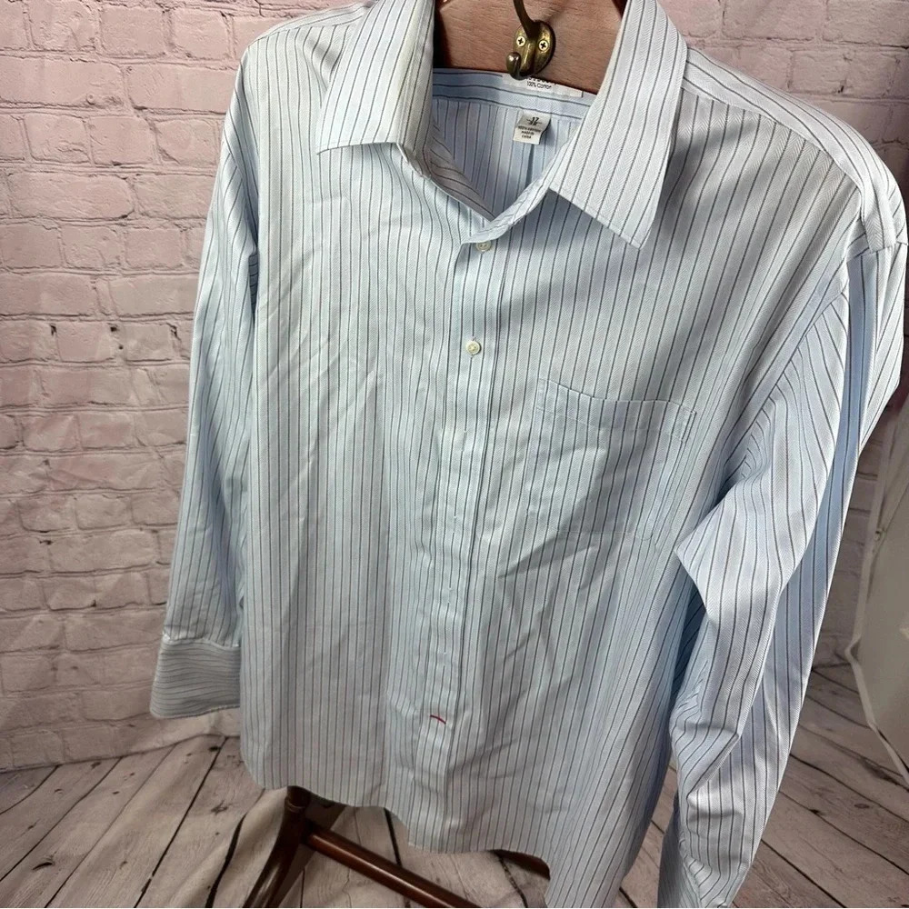Men's Cremieux 100's dobby Shirt size 17/35 preppy office business attire
